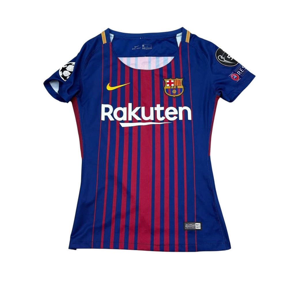 Nike FC Barcelona Jersey Womens Small #3 Pique Soccer Futbol La Liga Blaugrana